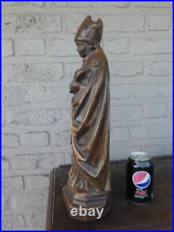 Antique french ceramic saint bishop statue figurine religious