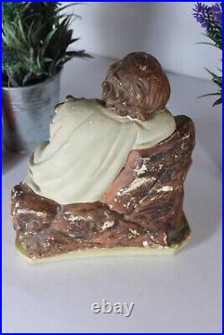 Antique french chalk young jesus figure statue religious
