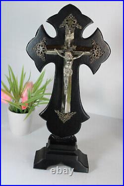 Antique french crucifix religious wood