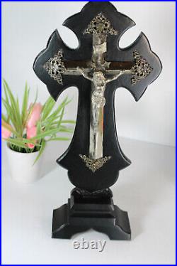 Antique french crucifix religious wood