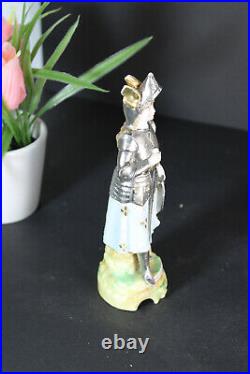 Antique french porcelain statue joan of arc knight religious figurine