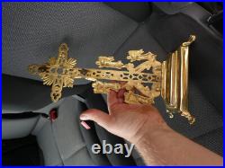 Antique french rare bronze crucifix angels lion paws religious rare