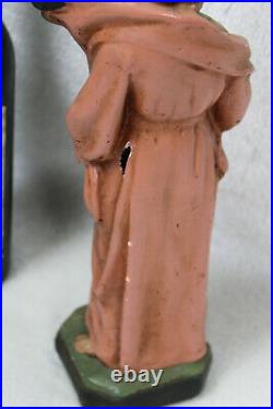 Antique french religious chalkware statue young jesus
