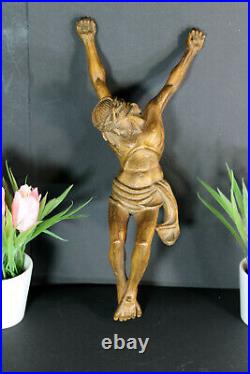 Antique french wood carved jansenism Christ for crucifix religious