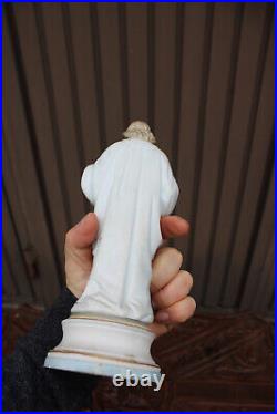 Antique german bisque porcelain sacred heart christ statue religious