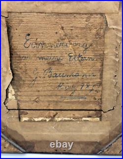 Antique german religious icon dated 1897 wood frame