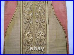 Antique goldbrocade religious goldhread vestment, embroidery applique Virgin Mary