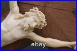 Antique hand carved Christ, sculpture, crucifix, religious art, wall cross