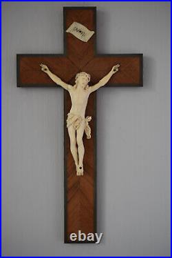 Antique hand carved Christ, sculpture, crucifix, religious art, wall cross