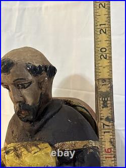 Antique hand carved religious wood statue, mexico- Rare Art One Of A Kind