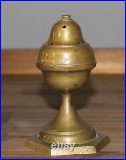 Antique hand made bronze religious incense burner icon lamp