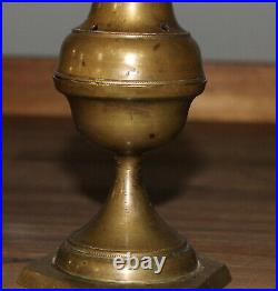 Antique hand made bronze religious incense burner icon lamp