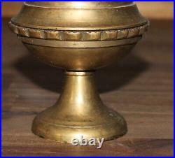 Antique hand made bronze religious incense burner with cross icon lamp