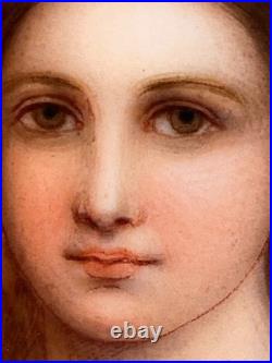 Antique hand painted 1900 era KPM Style Porcelain Plaque Sistine Madonna framed