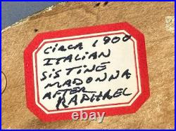 Antique hand painted 1900 era KPM Style Porcelain Plaque Sistine Madonna framed