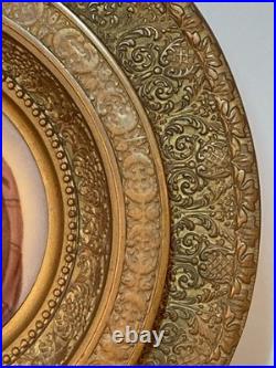 Antique hand painted 1900 era KPM Style Porcelain Plaque Sistine Madonna framed