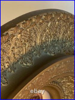 Antique hand painted 1900 era KPM Style Porcelain Plaque Sistine Madonna framed