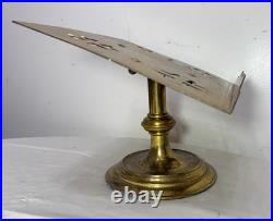 Antique heavy Gorham religious church gilt bronze bible book holder altar stand