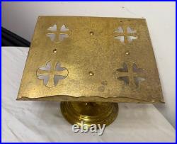 Antique heavy Gorham religious church gilt bronze bible book holder altar stand