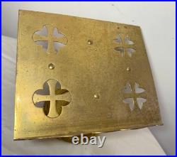 Antique heavy Gorham religious church gilt bronze bible book holder altar stand