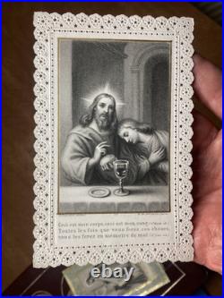 Antique holy card Christ Jesus. 1800's religious print