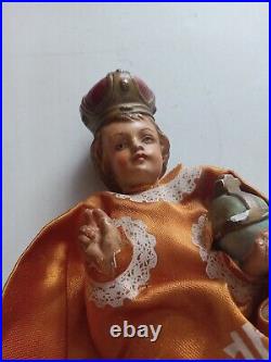 Antique jesus statue infant prague ceramic religious doll figure 5.5 Inch