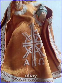 Antique jesus statue infant prague ceramic religious doll figure 5.5 Inch