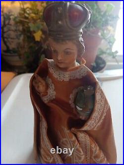 Antique jesus statue infant prague ceramic religious doll figure 5.5 Inch