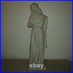 Antique large French Religious Art marble sculpture beautiful angel praying 1890