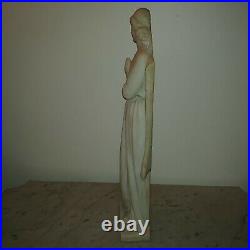 Antique large French Religious Art marble sculpture beautiful angel praying 1890