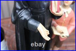 Antique large ceramic state saint john baptist de la salle rare religious