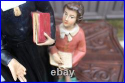 Antique large ceramic state saint john baptist de la salle rare religious