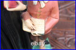 Antique large ceramic state saint john baptist de la salle rare religious
