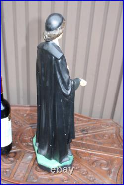 Antique large ceramic state saint john baptist de la salle rare religious