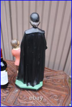 Antique large ceramic state saint john baptist de la salle rare religious