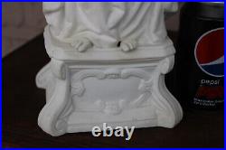 Antique large french bisque porcelain madonna child statue figurine religious