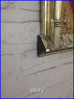 Antique large neo gothic wall crucifix globe glass plaque religious rare