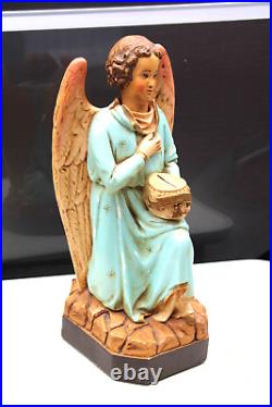Antique large rare church money box religious nodding angel statue figurine