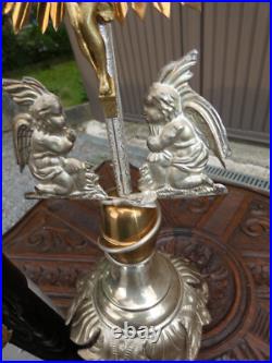 Antique metal Crucifix angels snake heart Cross religious