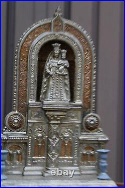 Antique metal madonna chapel statue religious