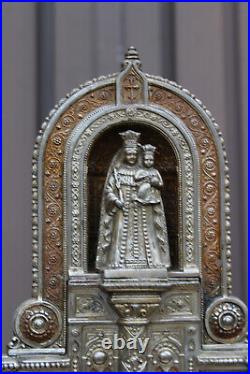 Antique metal madonna chapel statue religious