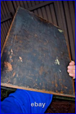 Antique mixed technic Descent from cross painting on copper Religious