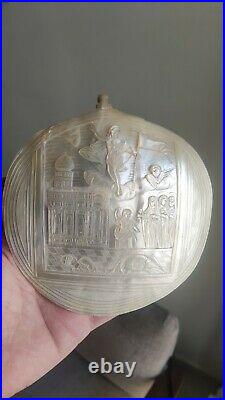 Antique mother of pearl carved shell religious / Jesus Christ