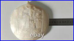 Antique mother of pearl carved shell religious / Jesus Christ