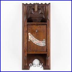 Antique neo gothic Wood carved collection church box religious church