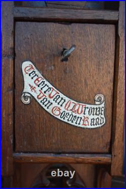 Antique neo gothic Wood carved collection church box religious church