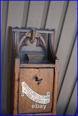 Antique neo gothic Wood carved collection church box religious church