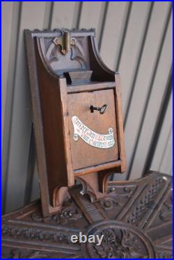 Antique neo gothic Wood carved collection church box religious church