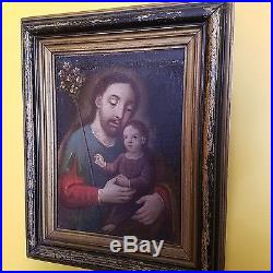 Antique oil painting religious
