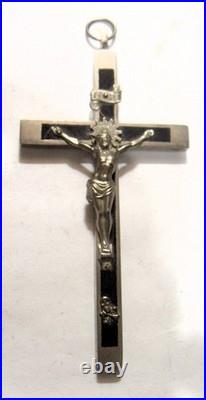 Antique pectoral 5 inch Large catholic crucifix cross pendant EL1155